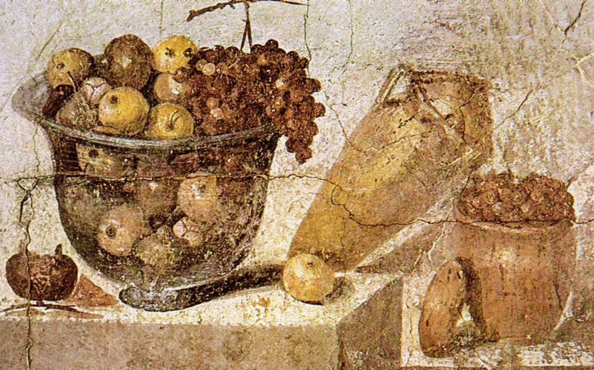 Romeinse hapjes House_of_Julia_Felix_still_life_wine_and_fruit